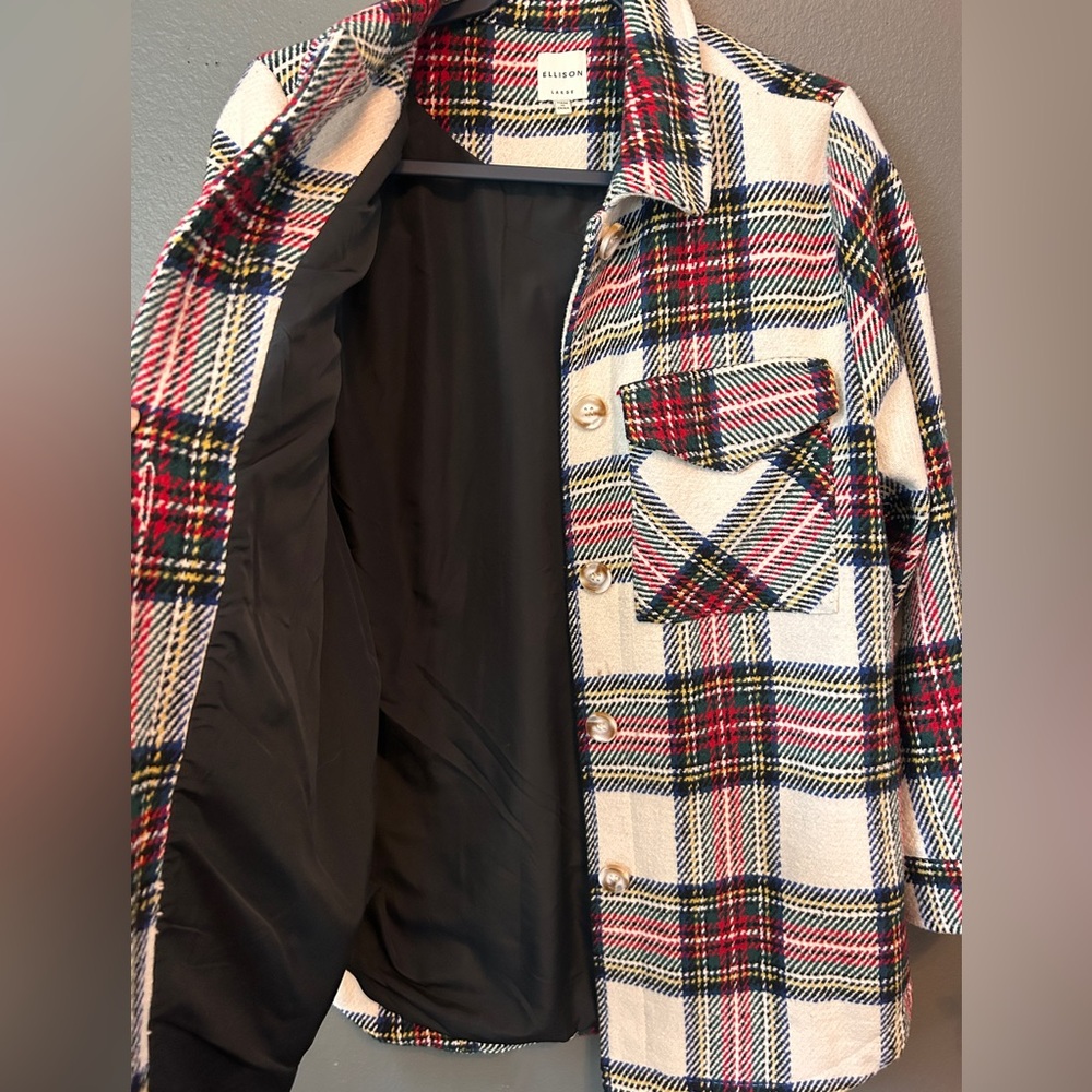 Ellison Plaid Button Up Lined Shacket Women’s Lar… - image 6